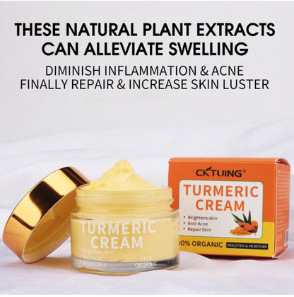 Turmeric Facial Cream Enriched with Vitamin C Suitable for Skin Repair Anti-Aging, Anti-Acne